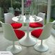 White Fiberglass Tulip Armless chair