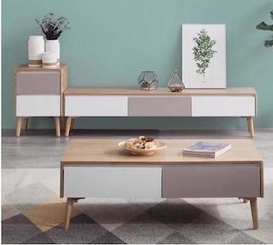 Coffee Tables: Wooden Veneer Coffee table with 4 drawers #288, - CLEARANCE SALE