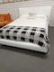 Snow white Italian Leather Bed #805, 2 sizes in stock, up to 30% off