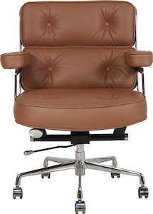 Office Chairs: RP Genuine Leather Eames #104 Office Chair, Brown color available