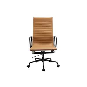Office Chairs: Replica Genuine Leather High Back Office Chair Beige color in stock