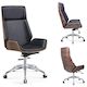 Modern office chair HB-10,Black Microfiber  leather.