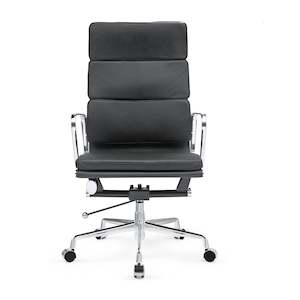 RP Genuine Leather Eames Soft Pad Office Chair, Black color in stock
