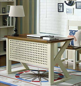 Desks: Koko Desk - Solid Pine wood, dark walnut color Clearance sale.