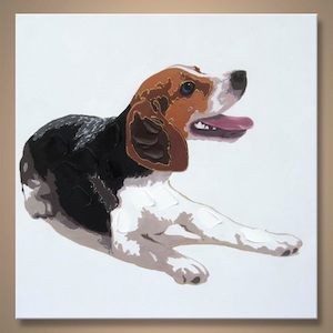 Paintings: Hand Oil Painting Brown Dog