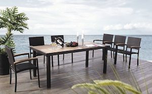 Outdoor Dining: Vita 7pc PE Rattan outdoor Dining Set, 2 colours in stock
