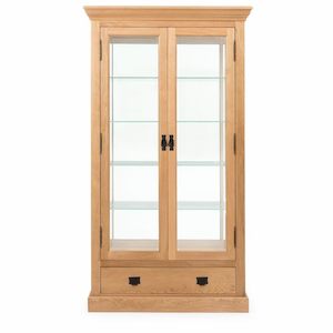 Solid Oak 2 Door 1drawer Display unit, natural color available, special now