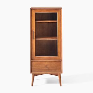 Bookcases: Mid-Century  small show case, walnut colour, Clerance sale