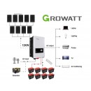 2025 Growatt 23KWH 48V 12kW Off-Grid Solar Kit with Narada Carbon Battery