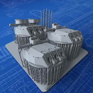 1/400 French Navy Triple 152mm/55 (6") Model 1936 x3 (Richelieu 1943, Gunports closed)