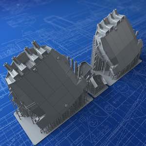 1/200 French Navy Quad 380mm/45 (14.96") Model 1935 x2 (Richelieu 1943 w. Blast Bags)