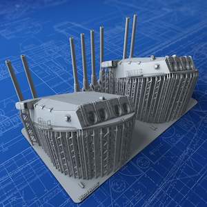 1/350 French Navy Quad 380 mm/45 (14.96") Model 1935 x2 (Closed Gunports)