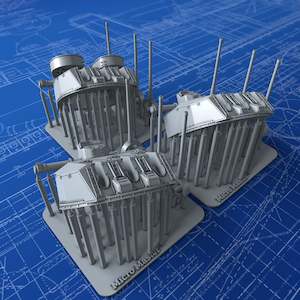 French Navy: 1/300 French Navy Triple 152mm/55 (6") Model 1936 x3 (Richelieu 1943)