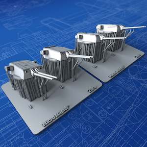 1/700 Regia Marina Zara 203mm/53 (8") Model 1927 x4 (w. Blast Bags)