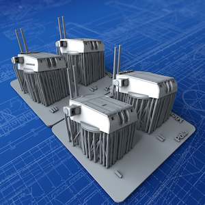 Italian Navy: 1/700 Regia Marina Pola 203mm/53 (8") Model 1927 x4