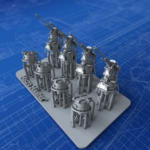 Italian Navy: 1/350 Regia Marina 37mm/54 (1.5”) Model 1939 30º x4 (Littorio & Duilio Classes)