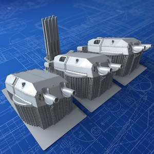 1/200 German Kriegsmarine 38cm (14.96") SK C/34 x3 w. Blast Bags (Gneisenau Refit)