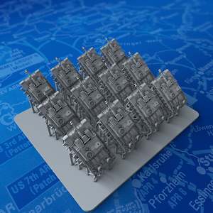 Armour: 1/700 Scale WW2 German StuH 42 G (Sturmhaubitze 42) SPG's x12