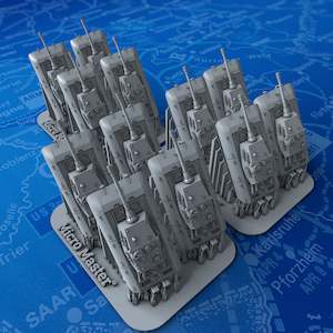 1/700 Scale WW2 German E-100 (Henschel Turret) Heavy Tanks x12