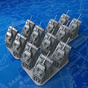 Armour: 1/700 Scale WW2 German Tiger I Panzerkampfwagen Ausf. E Tanks x12