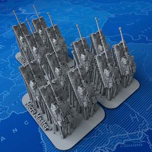 Post Ww2 Armour: 1/600 Scale Modern British Army AS-90 Braveheart Self-Propelled Artillery x12