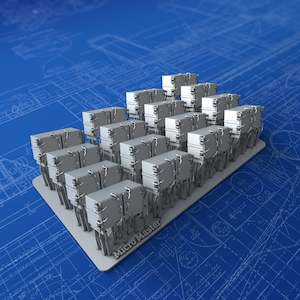 Royal Deck Accessories: 1/144 Royal Navy 40mm Bofors Ready Use Lockers x16
