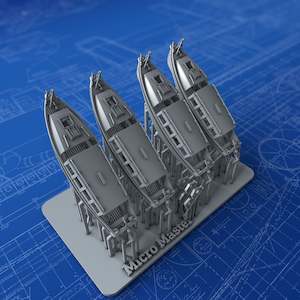 Royal Navy Ships Boats: 1/500 Royal Navy 25ft Motor Cutters x4