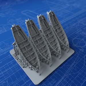 1/500 Royal Navy 32ft Life Cutters x4