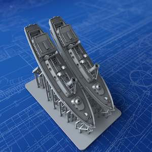 1/500 Royal Navy 50ft Steam Pinnaces x2