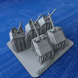 1/350 German Kriegsmarine 12.7cm/45 (5") SK C/34 x5