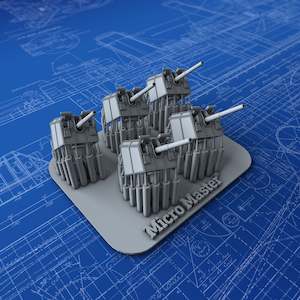 Greek Navy: 1/700 German Kriegsmarine 12.7cm/45 (5") SK C/34 x5