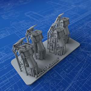 Tribal Class Destroyers: 1/700 Royal Navy Rangefinder Director MKIIW (Type 285 Mod 1) x4 (RN Tribal Class)