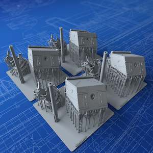 1/72 Royal Navy 4"/45 (10.2cm) QF MKV on LA CP MKII Mount x4 (V&W Class, Hatches Closed)