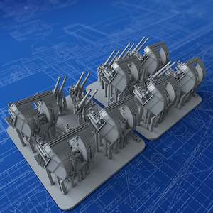 Royal Navy Destroyer Main Armament: 1/350 Royal Navy 4"/45 (10.2cm) QF MKXVI (MKXIX Twin Mounts) x7 (HMS Hood)