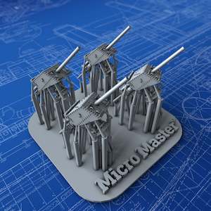 1/700 Royal Navy 4"/45 (10. cm) QF MKV on LA CP MKII Mount x4 (V&W Class)