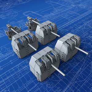 1/700 Royal Navy 4"/45 (10.2cm) QF MKV HA MKIII x6 (P Class Destroyers)