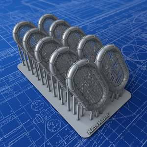 Carley Floats: 1/192 Royal Navy 12ft x 7ft (Type No. 16) Carley Floats x10