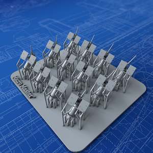 Flagship Range: 1/350 Royal Navy 20mm Oerlikon MKIIA Short Pedestal (45º Elevation, Square Shield) x12