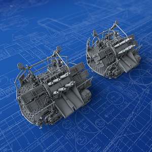 Flagship Range: 1/350 Royal Navy 2-pdr Octuple Pom Poms (4cm/39) QF MKVIII on ‘M’ (MKV) Mount 45º x2