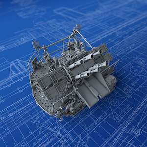 1/200 Royal Navy 2-pdr Octuple Pom Pom (4cm/39) QF MKVIII on ‘M’ (MKV) Mount&hellip;