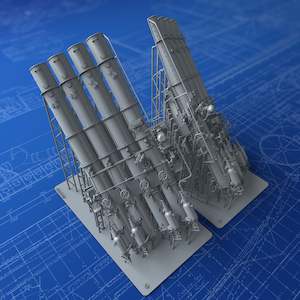 1/72 Royal Navy 21" QR MKIV Quad Torpedo Tubes x2 (Leander Class)