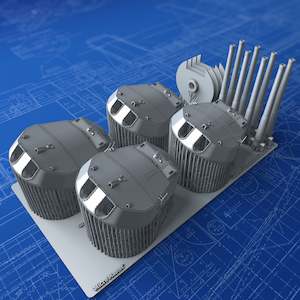 Royal Allied Navies: 1/350 Royal Navy 15" (38.1cm) MKI Turrets x4 Queen Elizabeth Class (1915)