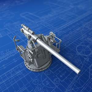 1/72 Royal Navy 4"/45 (10.2cm) QF MKV***(N) H/A MKIV (8" Cruisers Version)