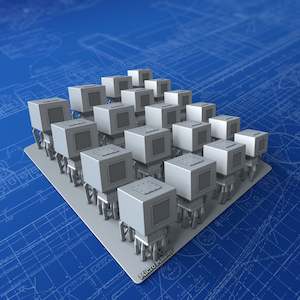 1/128 Royal Navy Large Square Type Mushroom Vents x19