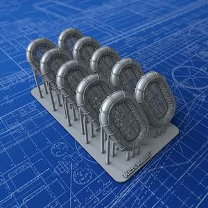 Royal Navy Ships Boats: 1/128 Royal Navy 8ft x 5ft (Type No. 19) Carley Floats x10