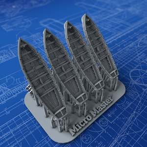 1/700 Royal Navy 25ft Cutters x4