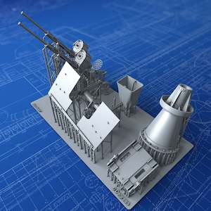 1/24 Royal Navy Twin 20mm Oerlikon MKIX x1 0º (Non-depressed)
