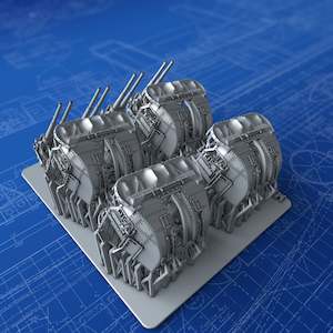 1/350 Royal Navy 4"/45 (10.2cm) QF MKXVI (HA/UD MKXIX Twin Mounts) x4