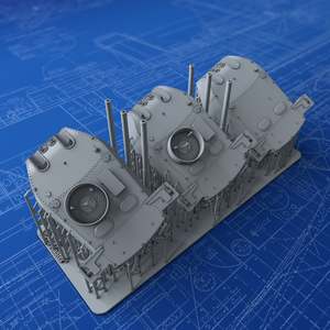 1/400 Royal Navy 8" MKVIII MKII Turrets x3 (HMS Exeter 1942)