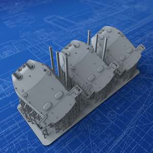 1/400 Royal Navy 8" MKVIII MKII Turrets x3 (HMS Exeter 1939)